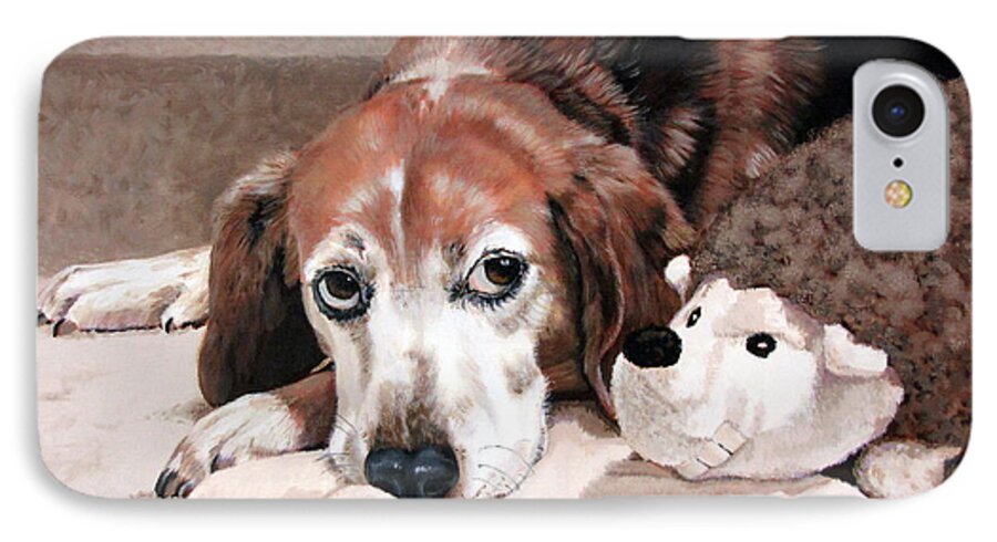 Dog iPhone 8 Case featuring the painting Zeppy and Lovey by Sandra Chase