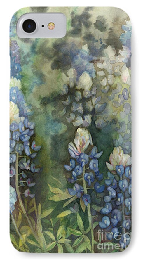 Bluebonnet Blue Flower Floral Texas Lone Star State Whimsical iPhone 8 Case featuring the painting Bluebonnet Blessing by Karen Kennedy Chatham