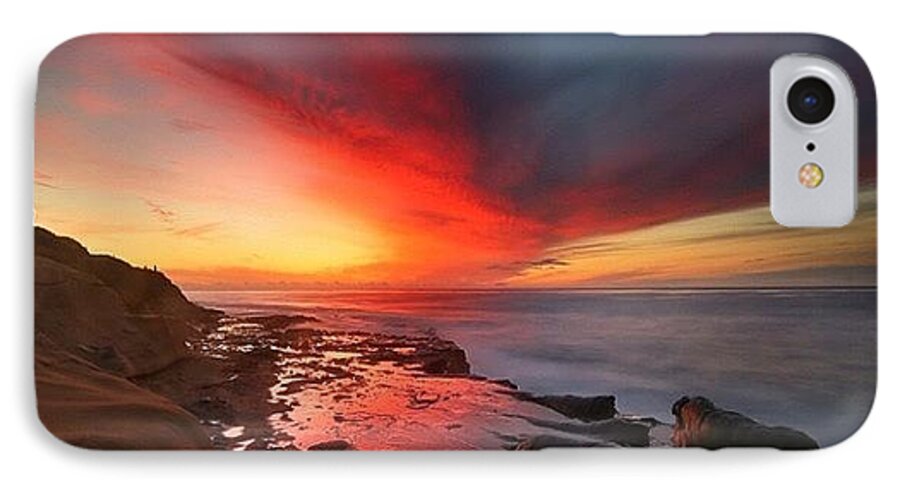  iPhone 8 Case featuring the photograph Long Exposure Sunset In La Jolla #1 by Larry Marshall