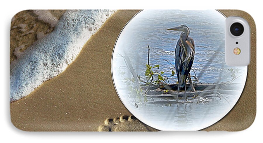Color Photography iPhone 8 Case featuring the photograph Beached Heron by Sue Stefanowicz