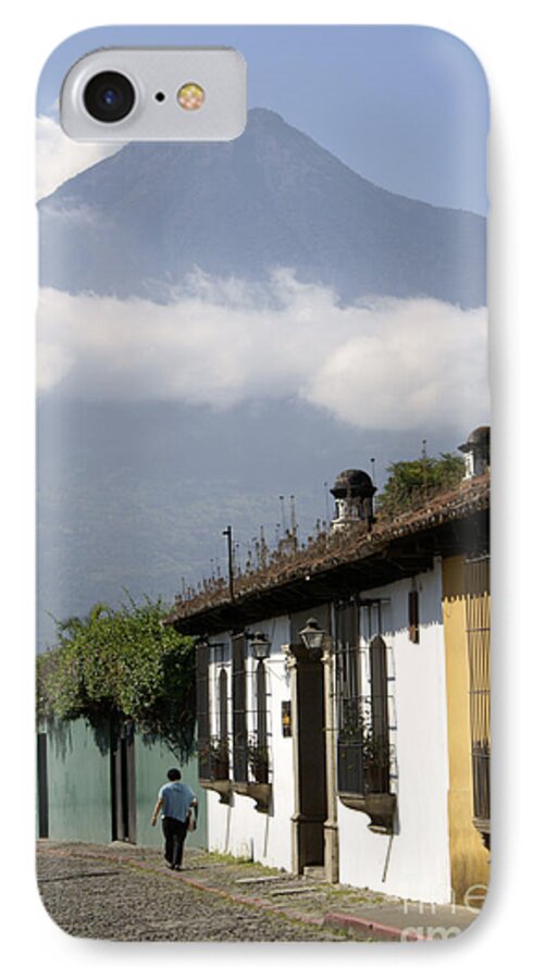 Guatemala iPhone 8 Case featuring the photograph BENEATH THE VOLCANO Antigua Guatemala by John Mitchell