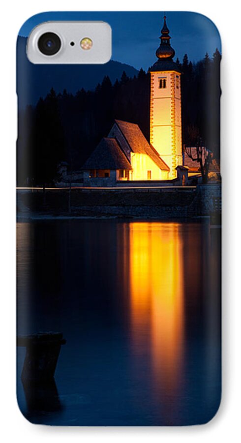 Bohinj iPhone 8 Case featuring the photograph Church at dusk by Ian Middleton