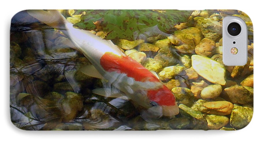 Koi/koi Fishwater/water Lillies iPhone 8 Case featuring the photograph Contemplation by Dan Menta