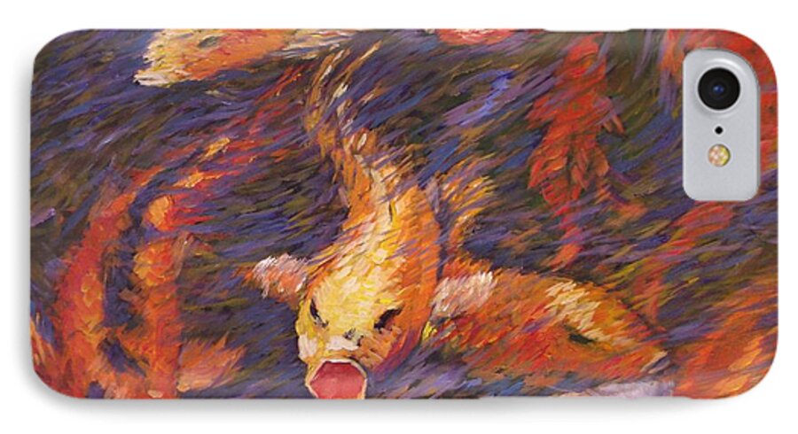 Fish iPhone 8 Case featuring the painting Crazed Clear Creek Koi by Charles Munn