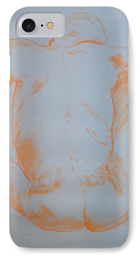 Nude Male iPhone 8 Case featuring the photograph Gray man by Gregory Merlin Brown