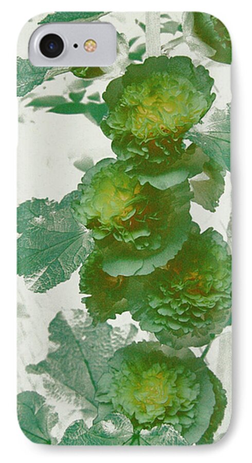 Floral iPhone 8 Case featuring the photograph Green Hollyhocks by Tom Wurl