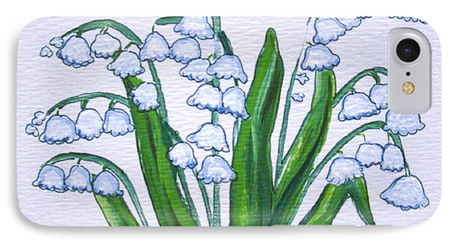 Lily iPhone 8 Case featuring the painting Lily-of-the-Valley in Full Glory by Leea Baltes