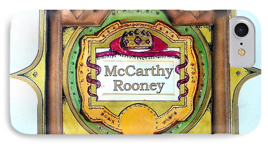 Ahonu iPhone 8 Case featuring the painting McCarthy-Rooney Family Crest by AHONU Aingeal Rose