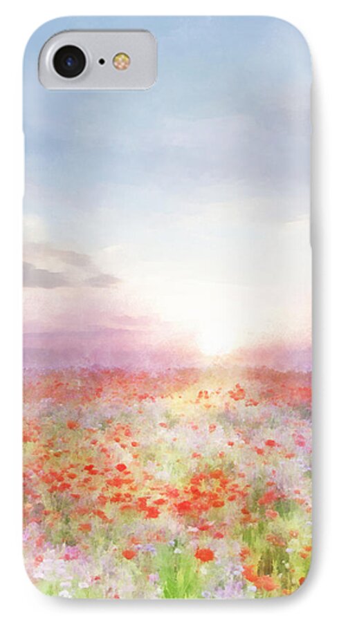 Field iPhone 8 Case featuring the digital art Meadow Flowers by Frances Miller