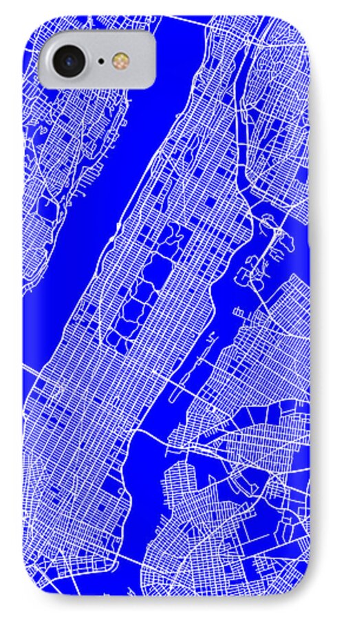 New York City iPhone 8 Case featuring the photograph New York City Map Streets Art Print  by Keith Webber Jr