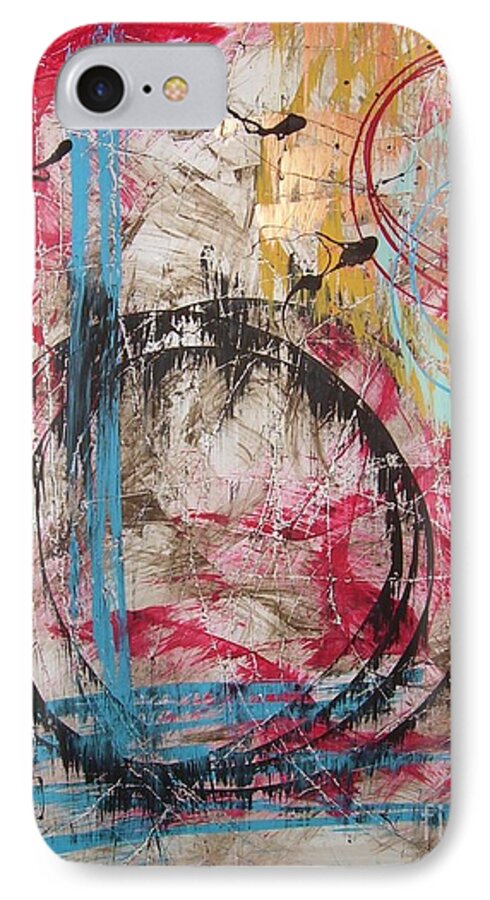 Abstract iPhone 8 Case featuring the painting Oothos by Alex Blaha