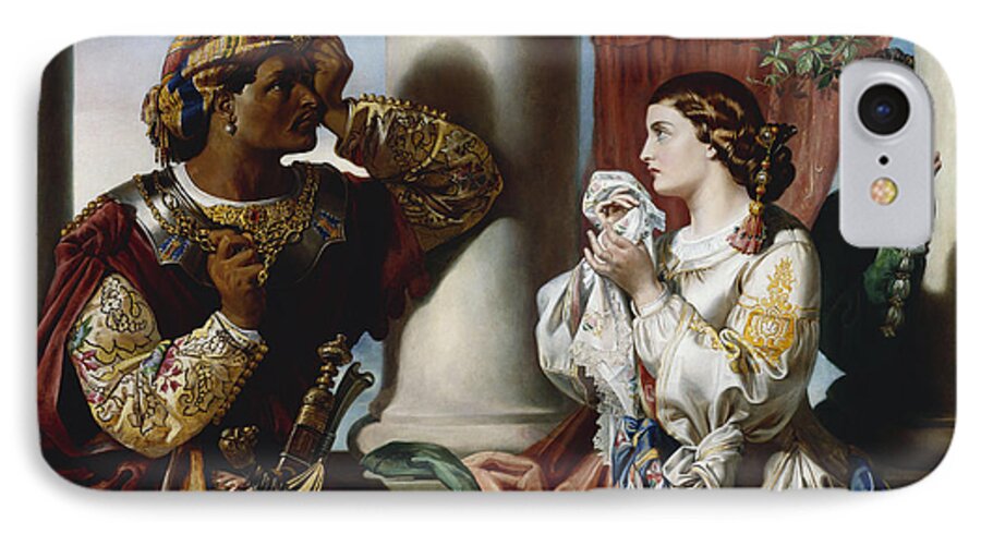 Male iPhone 8 Case featuring the painting Othello and Desdemona by Daniel Maclise