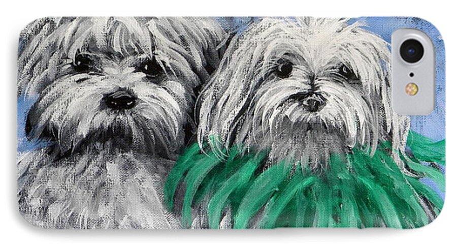 Puppies iPhone 8 Case featuring the painting Parade Pups by Jeanette Jarmon