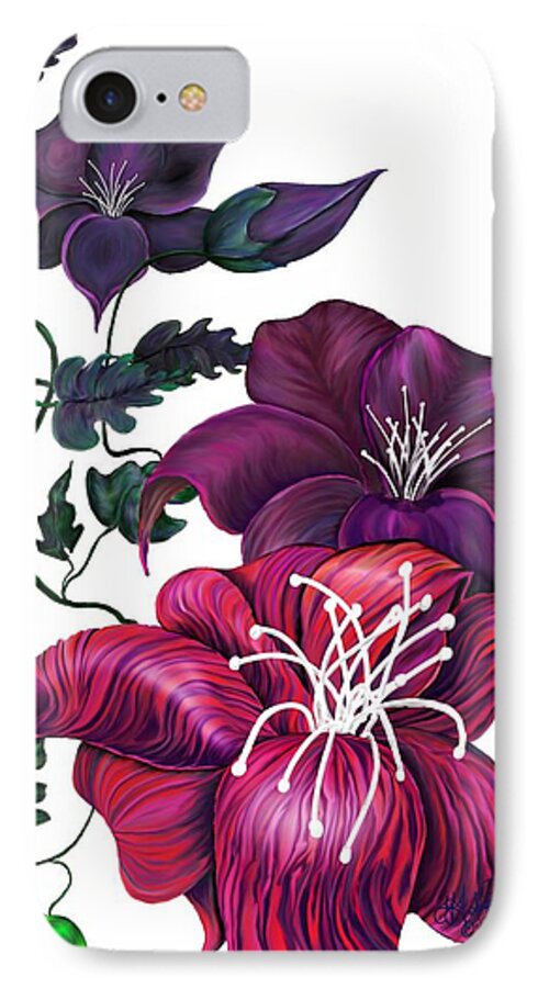 Flowers iPhone 8 Case featuring the digital art Perception by Yolanda Raker
