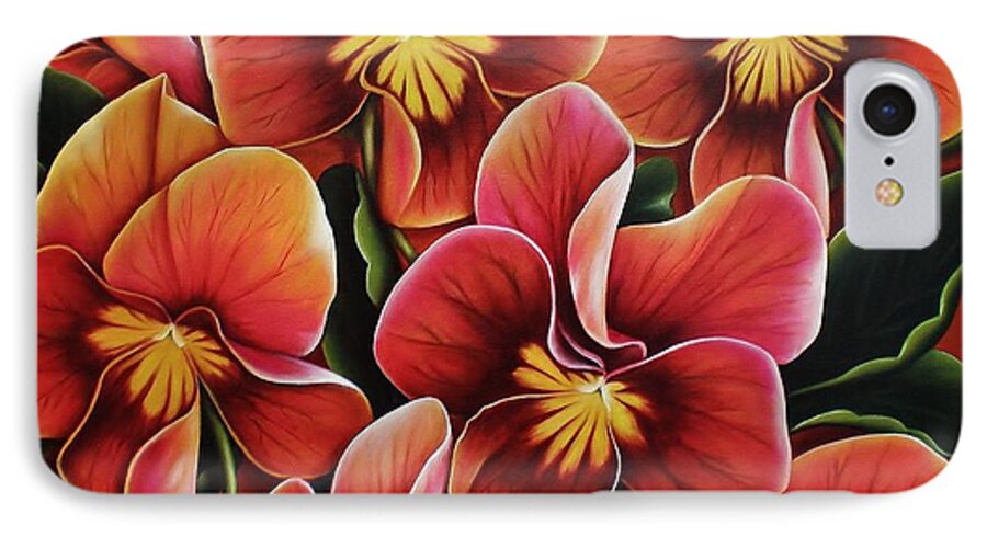 Pansies iPhone 8 Case featuring the painting Perfect Love by Paula Ludovino