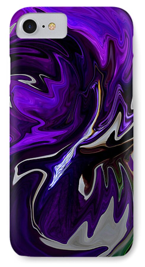 Iris iPhone 8 Case featuring the digital art Purple Swirl by Karen Harrison Brown