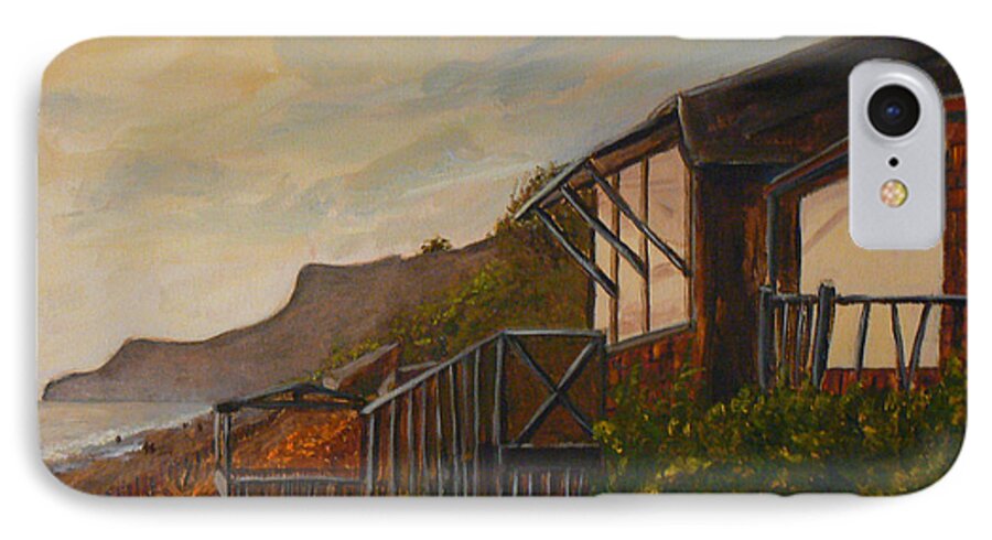 Beach iPhone 8 Case featuring the painting Sunset at the Beach House by Terry Taylor