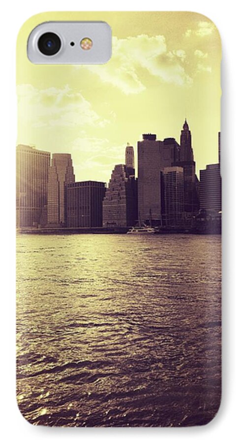 New York City iPhone 8 Case featuring the photograph Sunset Over Manhattan by Vivienne Gucwa