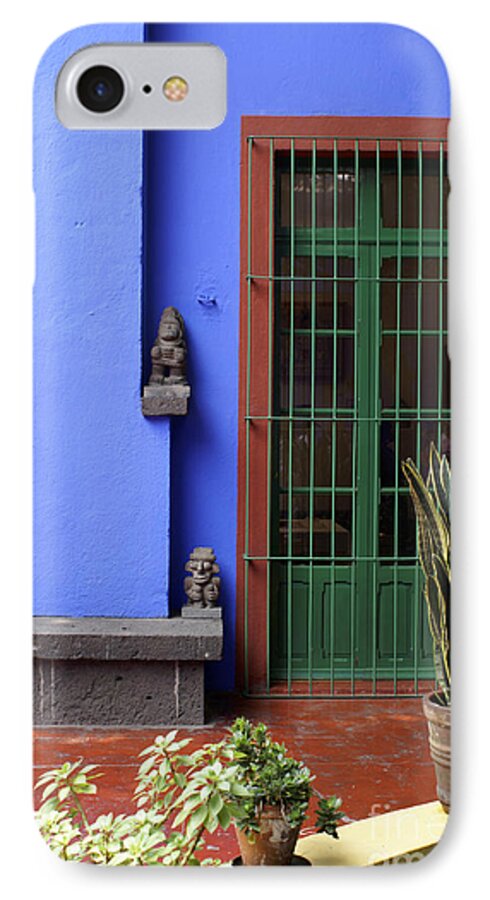 Mexico City iPhone 8 Case featuring the photograph THE BLUE HOUSE Mexico City by John Mitchell