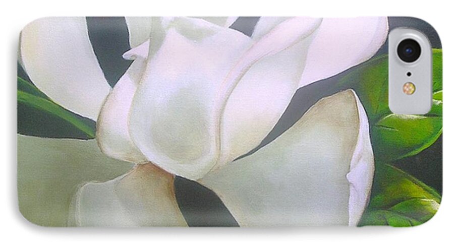 Magnolia iPhone 8 Case featuring the painting Magnolia Delight Painting by Chris Hobel