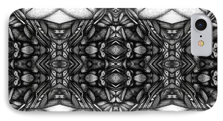 Digitally Altered Ballpoint Drawings iPhone 8 Case featuring the digital art Dark Symetry by Jack Dillhunt