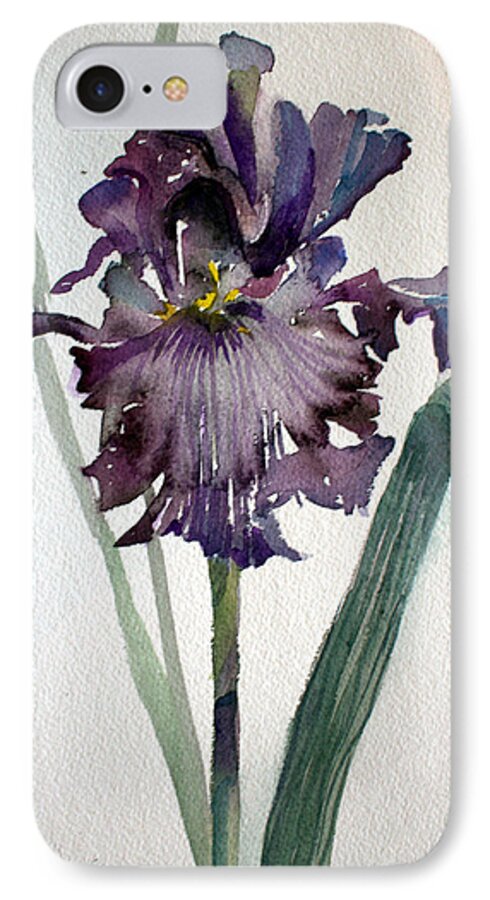 Iris iPhone 8 Case featuring the painting Deep Purple #1 by Mindy Newman