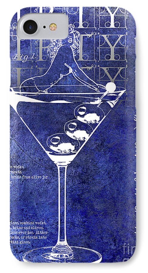 Martini iPhone 8 Case featuring the photograph Dirty Dirty Martini Patent Blue #1 by Jon Neidert