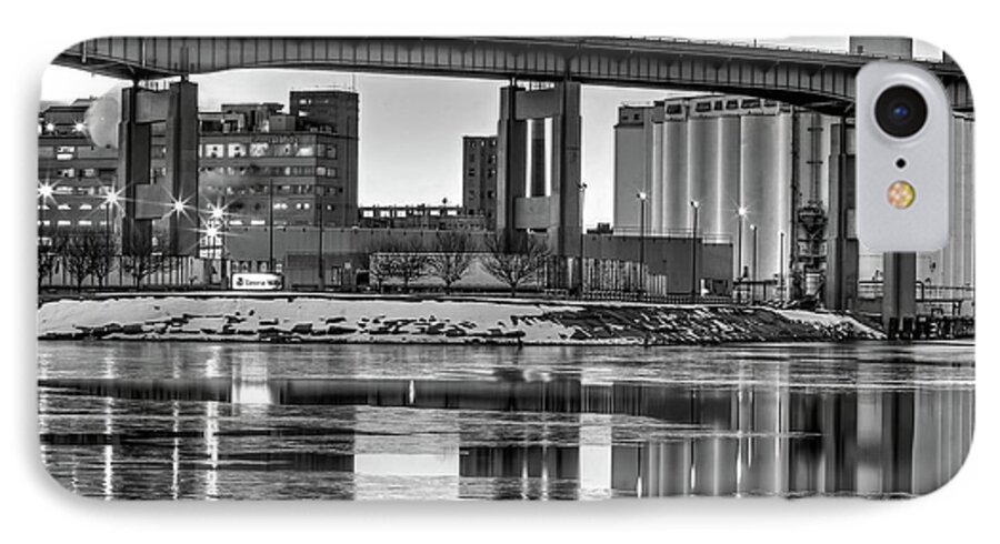 General Mills iPhone 8 Case featuring the photograph General Mills From The River #1 by Don Nieman