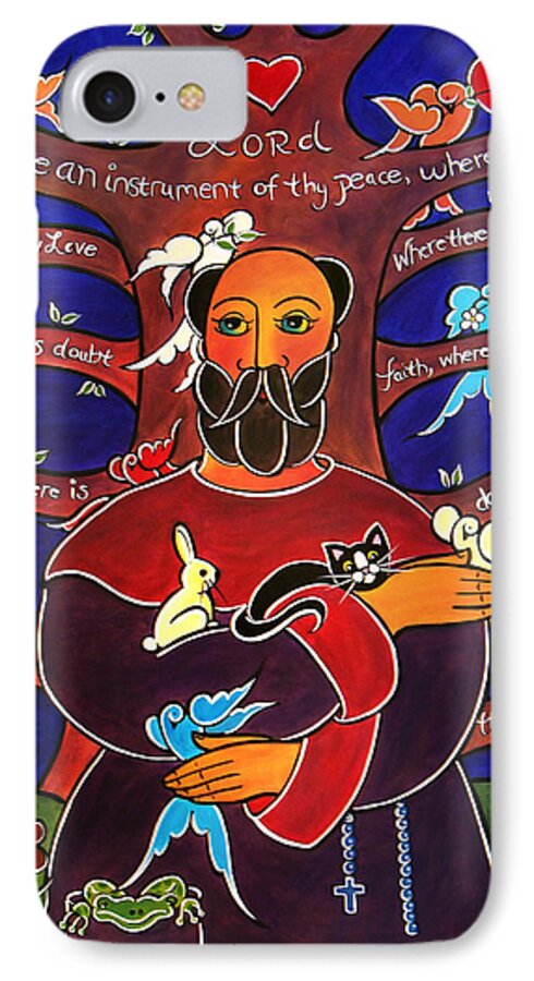 Saint iPhone 8 Case featuring the painting Let me sow love #1 by Jan Oliver-Schultz