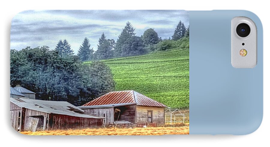 Shed iPhone 8 Case featuring the photograph Shed and Grain Bins 17238 #1 by Jerry Sodorff