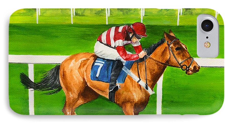 Horse iPhone 8 Case featuring the painting The Winner is #1 by Ellen Canfield