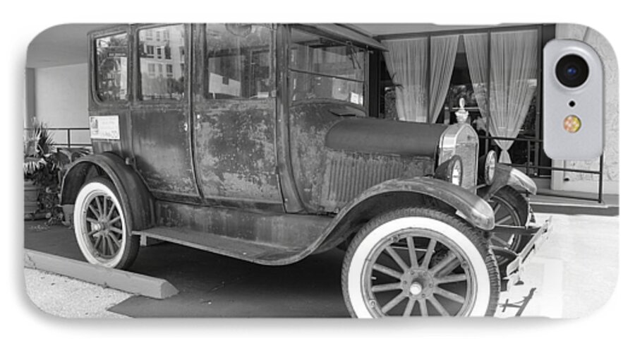 Black And White iPhone 8 Case featuring the photograph 1926 Model T Ford #11 by Rob Hans