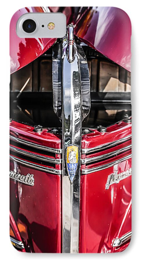 1940; Plymouth; Deluxe; Sedan; Car; Frontage; Maroon; American; Automobile; Classic; Vehicle; Transportation; Motor; Cars; Retro; American; Shiny; Chrome; Transport; Style; Motorcar; Sports; Machine iPhone 8 Case featuring the photograph 1940 Plymouth Deluxe by Chris Smith