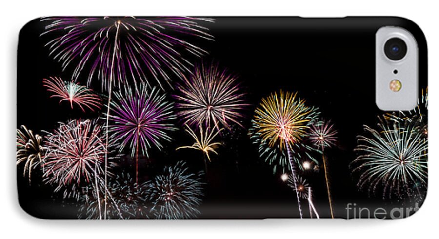 Fireworks iPhone 8 Case featuring the photograph 2013 Fireworks Over Alton by Andrea Silies