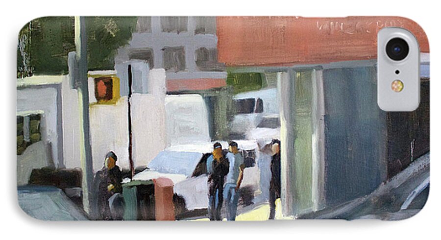 City iPhone 8 Case featuring the painting 44th And 4th by Tate Hamilton