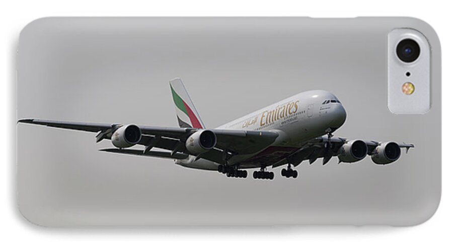  iPhone 8 Case featuring the photograph Emirates A380 Airbus #2 by David Pyatt