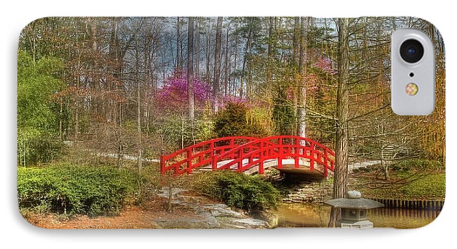 Sarah P. Duke Gardens iPhone 8 Case featuring the photograph A Bridge to Spring by Benanne Stiens