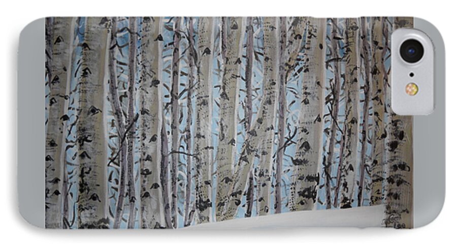 Aspen iPhone 8 Case featuring the painting A Grove of Aspens by Cami Lee