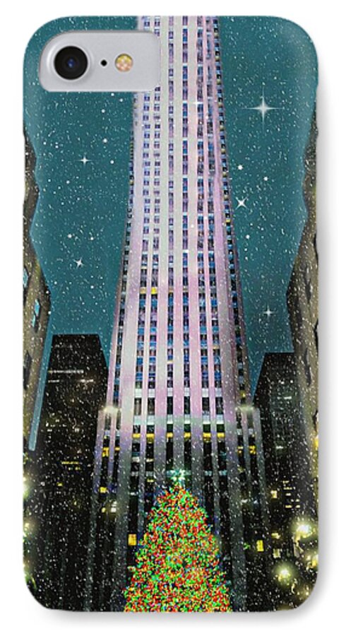 Rockefeller Center iPhone 8 Case featuring the photograph A Rocking Christmas by Diana Angstadt