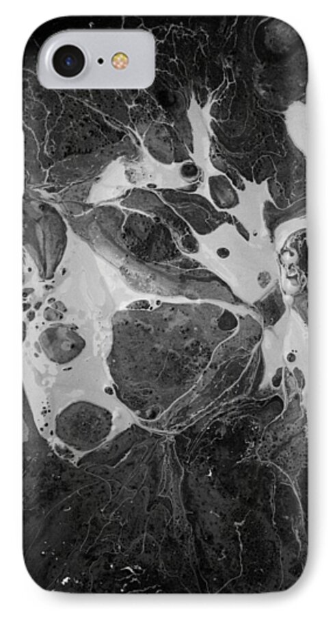Abstract Expressionism iPhone 8 Case featuring the painting Aerial Photo Vulture Beak Yawn by Gyula Julian Lovas