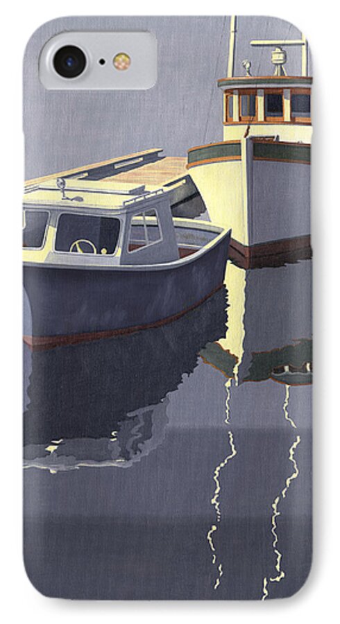 Boat iPhone 8 Case featuring the painting After the rain by Gary Giacomelli