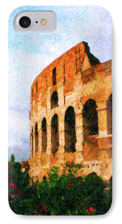Coliseum iPhone 8 Case featuring the painting Afternoon in Rome by Rob Tullis