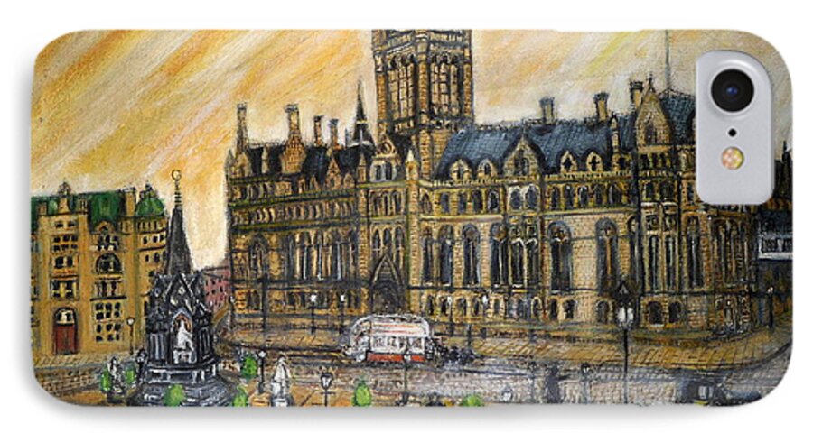 Nostalgia iPhone 8 Case featuring the painting Albert Square Manchester 1900 by Peter Gartner