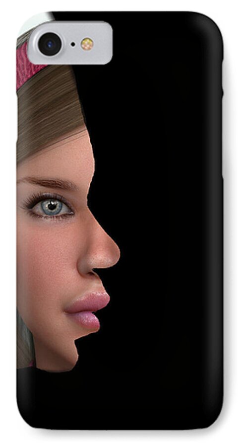 Profile iPhone 8 Case featuring the digital art Almost Ethnic by Digital Art Cafe