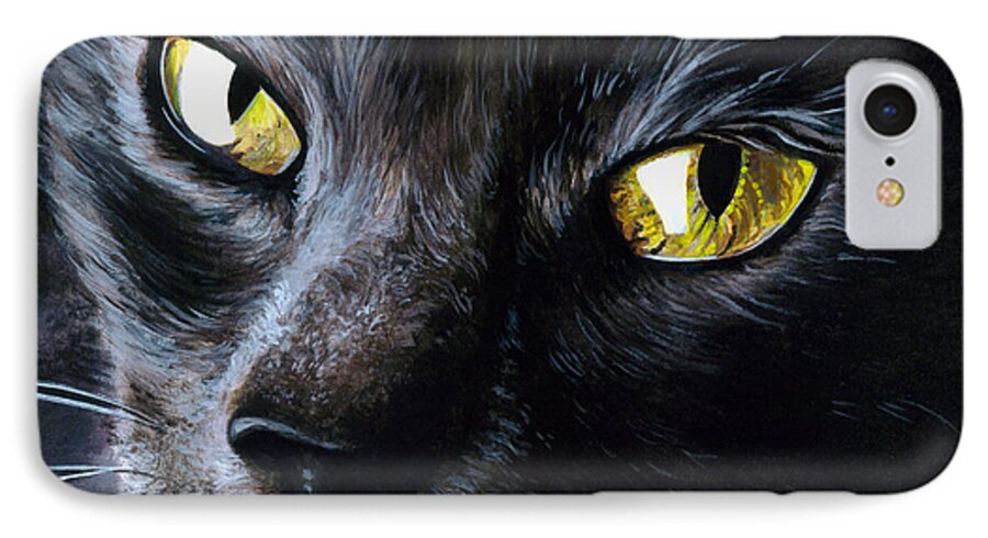 Cat iPhone 8 Case featuring the painting An Old Friend by Daniel Carvalho