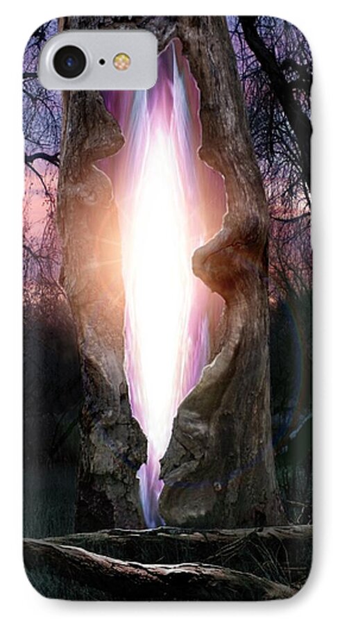 Angels iPhone 8 Case featuring the digital art Angel in the Forest by Bill Stephens