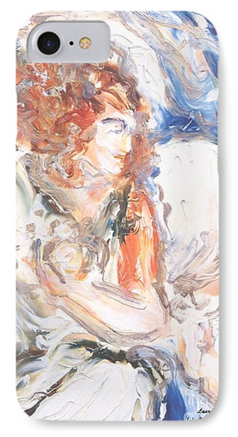 Spiritual iPhone 8 Case featuring the painting Angel Of Courage by Laara WilliamSen