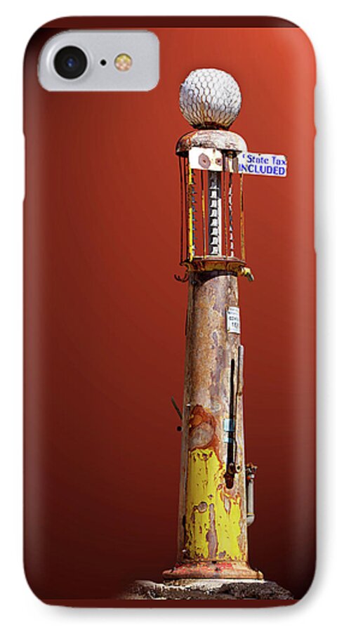 Gas iPhone 8 Case featuring the photograph Antique Gas Pump by Phyllis Denton