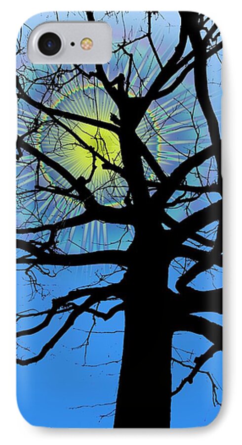 Tree iPhone 8 Case featuring the digital art Arboreal Sun by Tim Allen