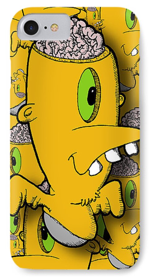 Art iPhone 8 Case featuring the digital art Encephalon by Uncle J's Monsters